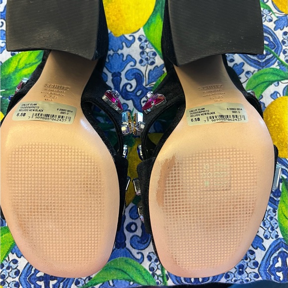 Schutz Velvet Crossover Heeled Mules - Callie Glam, size 6.5 new with tags - Picture 5 of 8